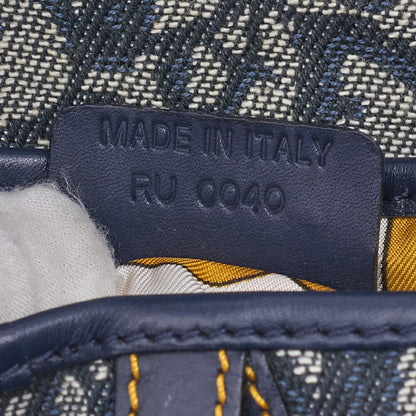 Dior Trotter Saddle Bag, Canvas Leather, Navy, Gold-Tone Hardware, Pre-Owned - Vintage La Charme