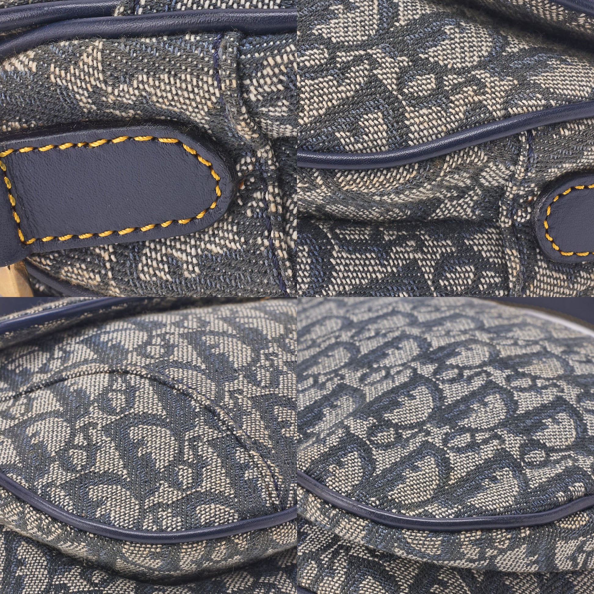 Dior Trotter Saddle Bag, Canvas Leather, Navy, Gold-Tone Hardware, Pre-Owned - Vintage La Charme
