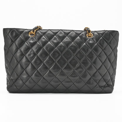 CHANEL Shoulder Tote Bag Matelasse Lambskin Black Gold-Tone Hardware Pre-Owned - Vintage La Charme