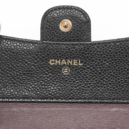 CHANEL Compact Wallet, Matelasse, Caviar Skin, Black, Gold-Tone Hardware, Pre-Owned - Vintage La Charme