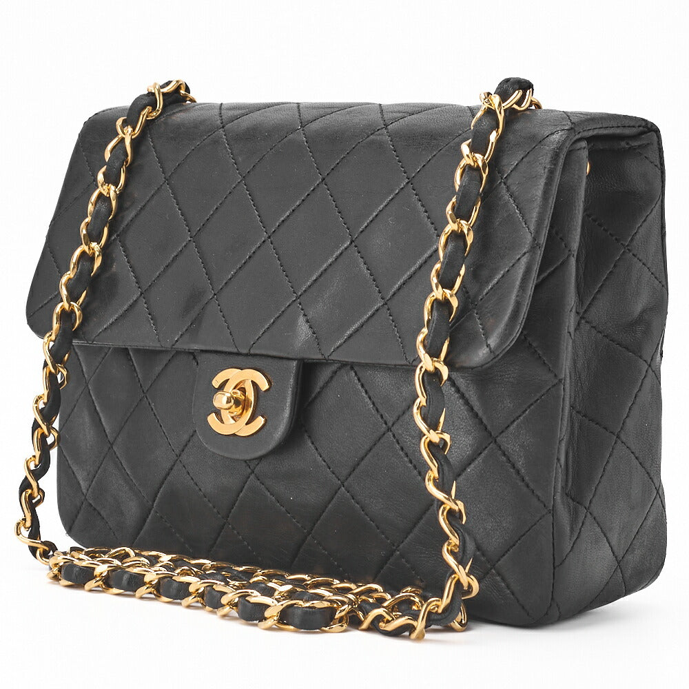 CHANEL Shoulder Bag Mini Matelasse Lambskin Black Gold-Tone Hardware Pre-Owned - Vintage La Charme