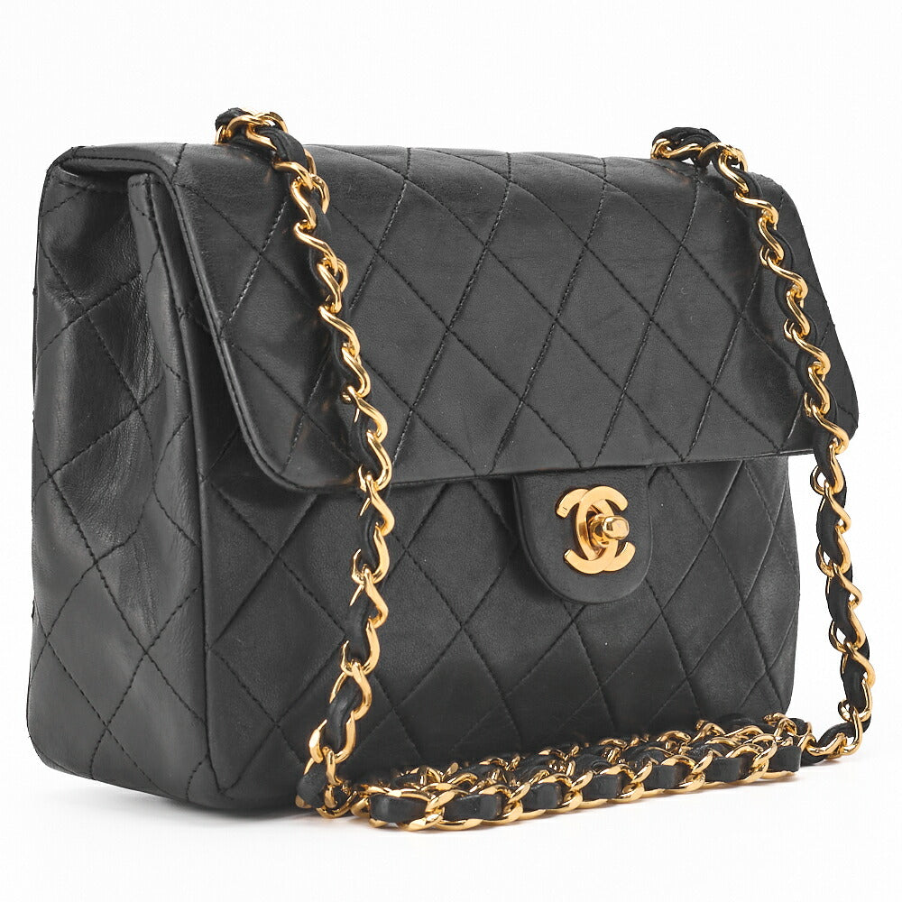 CHANEL Shoulder Bag Mini Matelasse Lambskin Black Gold-Tone Hardware Pre-Owned - Vintage La Charme
