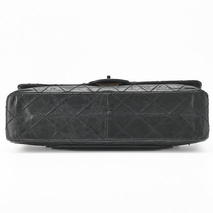 CHANEL Shoulder Bag, Deca Matelasse, Turn Lock, Vintage Calf Leather, Black, Gold-Tone Hardware, Pre-Owned - Vintage La Charme