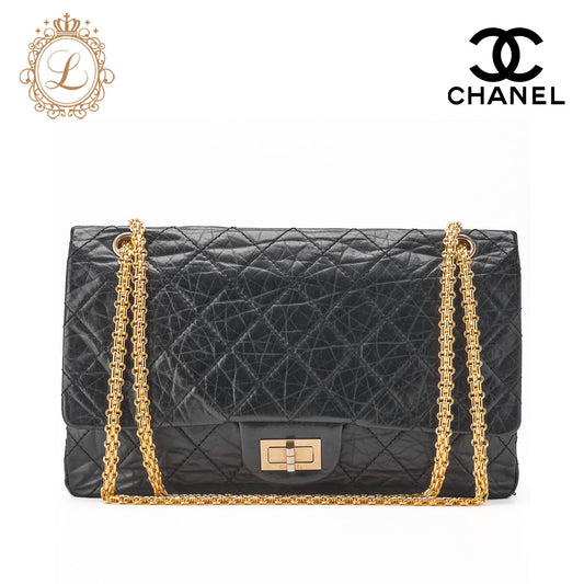 CHANEL Shoulder Bag, Deca Matelasse, Turn Lock, Vintage Calf Leather, Black, Gold-Tone Hardware, Pre-Owned - Vintage La Charme