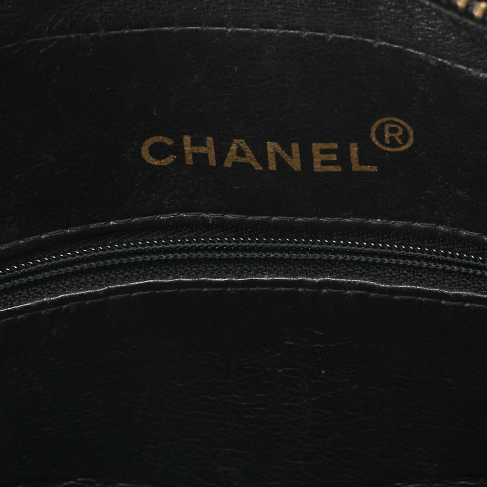 CHANEL Shoulder Bag Matelasse Outside Flap Fringe Chain Shoulder Lambskin Black Gold-Tone Hardware Pre-Owned - Vintage La Charme