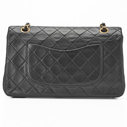 CHANEL Shoulder Bag Matelasse Double Flap Lambskin Black Gold-Tone Hardware Pre-Owned - Vintage La Charme
