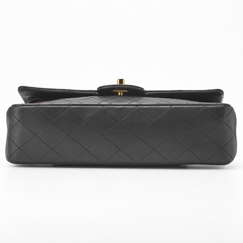 CHANEL Shoulder Bag Matelasse Double Flap Lambskin Black Gold-Tone Hardware Pre-Owned - Vintage La Charme