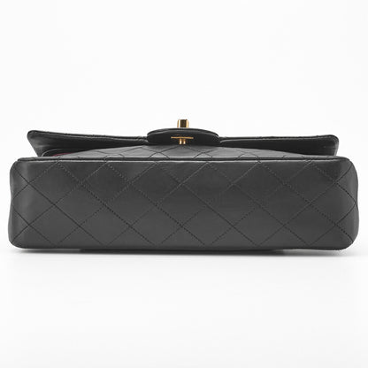 CHANEL Shoulder Bag Matelasse Double Flap Lambskin Black Gold-Tone Hardware Pre-Owned - Vintage La Charme