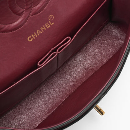 CHANEL Shoulder Bag Matelasse Double Flap Lambskin Black Gold-Tone Hardware Pre-Owned - Vintage La Charme