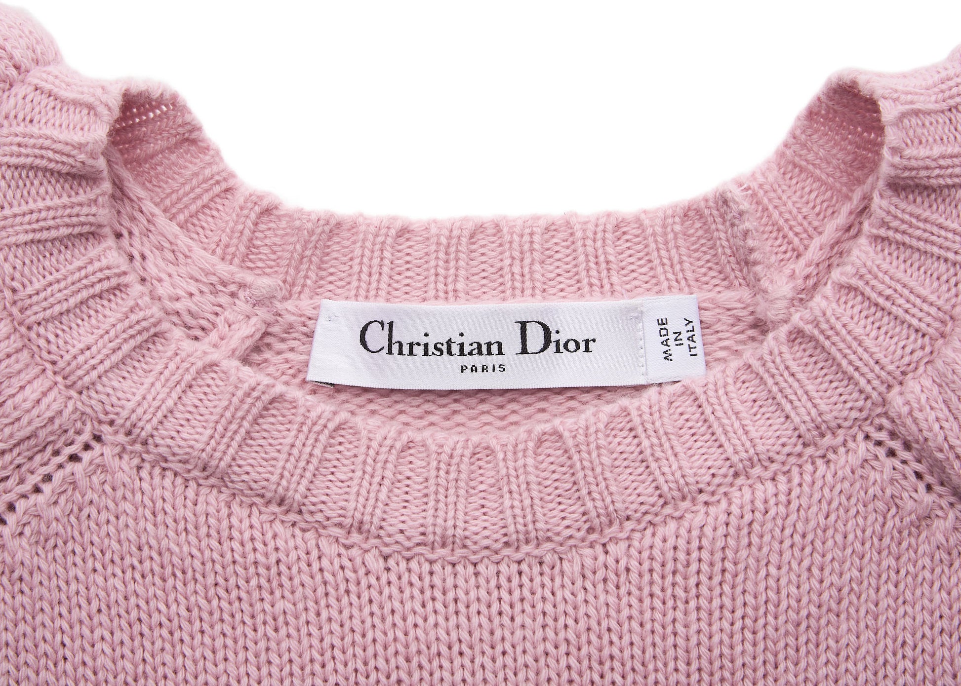 Dior T-Shirt, Cut-and-Sew, Cashmere, Pink, Silver-Tone Hardware, Pre-Owned - Vintage La Charme