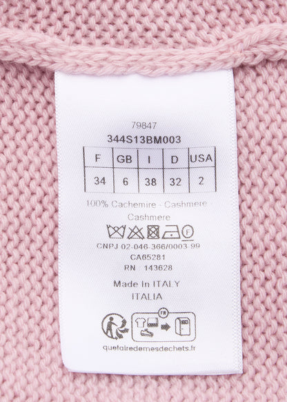 Dior T-Shirt, Cut-and-Sew, Cashmere, Pink, Silver-Tone Hardware, Pre-Owned - Vintage La Charme