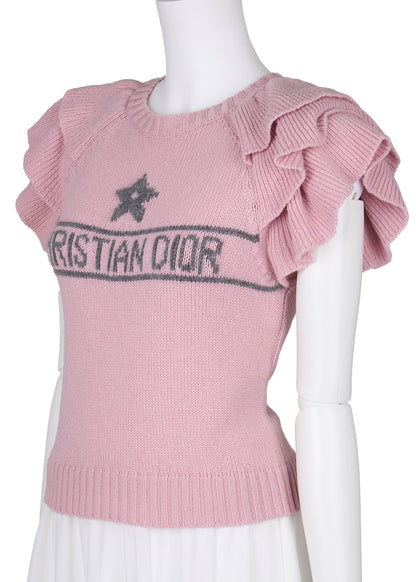 Dior T-Shirt, Cut-and-Sew, Cashmere, Pink, Silver-Tone Hardware, Pre-Owned - Vintage La Charme