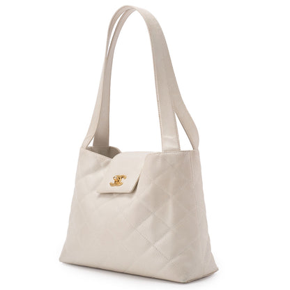Chanel Shoulder Bag Matelasse Caviar Skin Ivory Gold-Tone Hardware Pre-Owned - Vintage La Charme