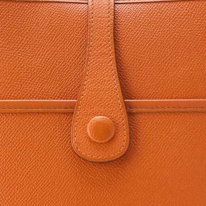 HERMES Evelyn PM 3 Trois Shoulder Bag Epson Leather Orange Silver-Tone Hardware Pre-Owned - Vintage La Charme
