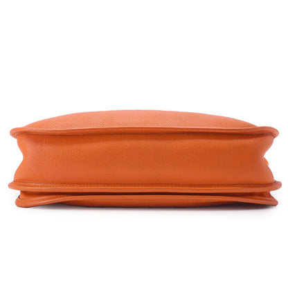 HERMES Evelyn PM 3 Trois Shoulder Bag Epson Leather Orange Silver-Tone Hardware Pre-Owned - Vintage La Charme