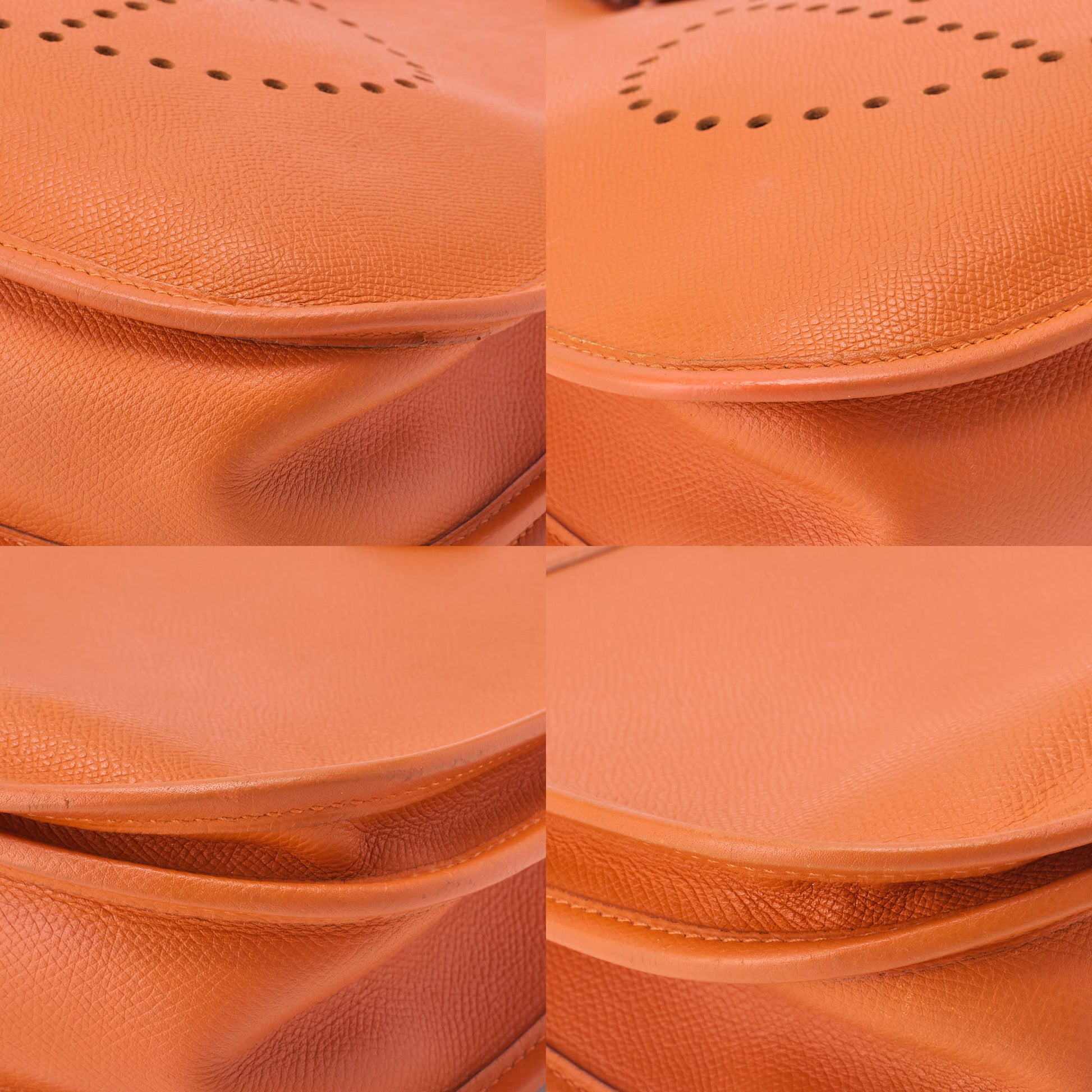 HERMES Evelyn PM 3 Trois Shoulder Bag Epson Leather Orange Silver-Tone Hardware Pre-Owned - Vintage La Charme
