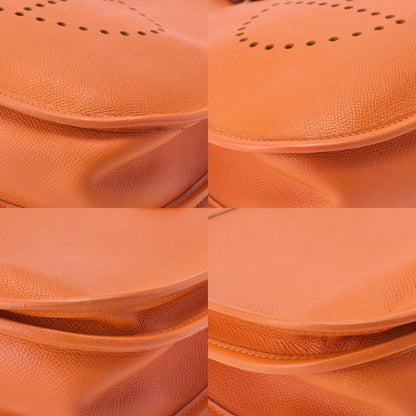 HERMES Evelyn PM 3 Trois Shoulder Bag Epson Leather Orange Silver-Tone Hardware Pre-Owned - Vintage La Charme