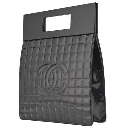 Chanel Shoulder Bag Chocolate Bar Enamel Black Silver-Tone Hardware Pre-Owned - Vintage La Charme