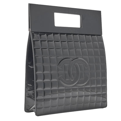 Chanel Shoulder Bag Chocolate Bar Enamel Black Silver-Tone Hardware Pre-Owned - Vintage La Charme