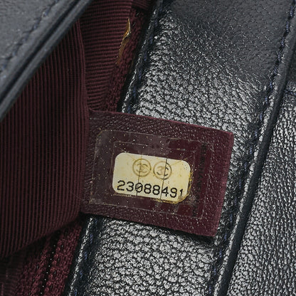CHANEL Shoulder Bag Matelasse Calfskin Navy Gold-Tone Hardware Pre-Owned - Vintage La Charme