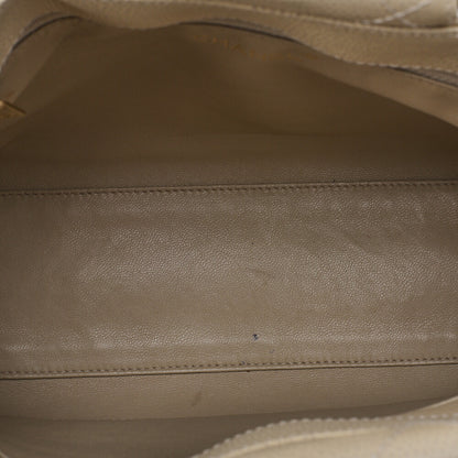 CHANEL Handbag Matelasse Coco Mark Wood Pattern Caviar Skin Beige Gold-Tone Hardware Pre-Owned - Vintage La Charme