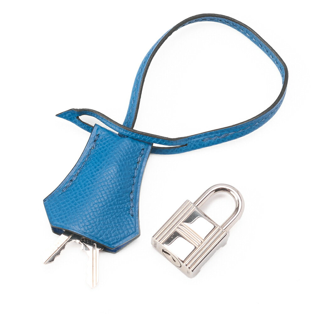 HERMES Birkin 30 Handbag Epson Blue Paon Silver-Tone Hardware Pre-Owned - Vintage La Charme