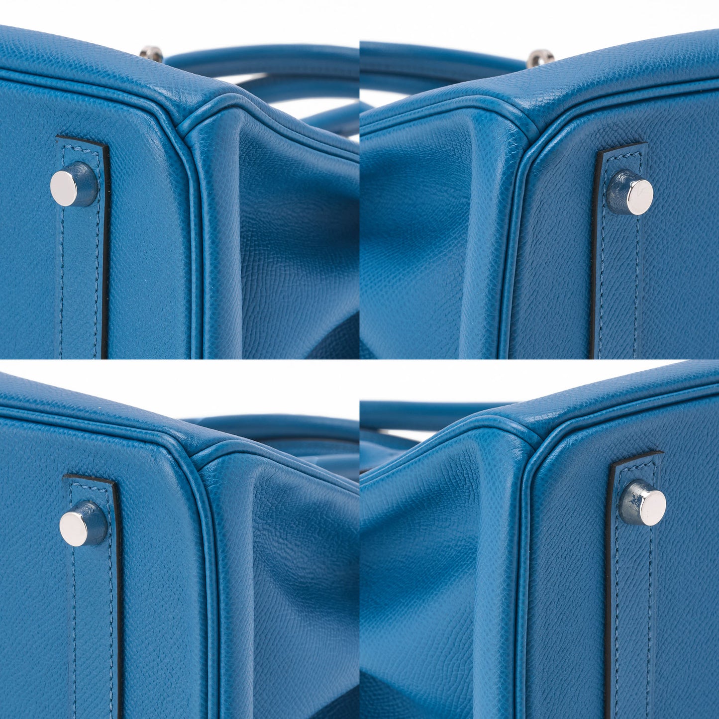 HERMES Birkin 30 Handbag Epson Blue Paon Silver-Tone Hardware Pre-Owned - Vintage La Charme