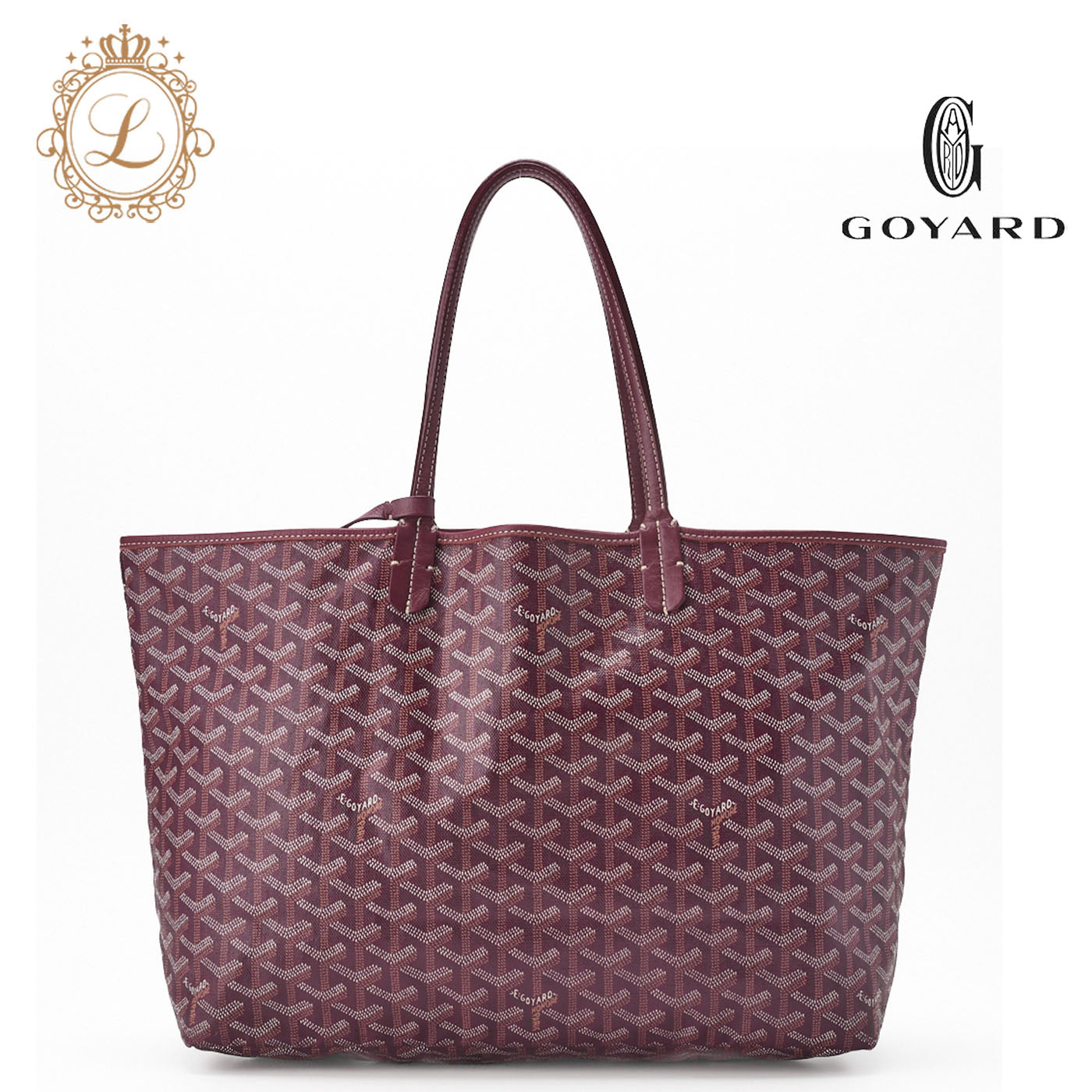 Goyard Saint Louis PM Tote Bag Coated Canvas Bordeaux Silver-Tone Hardware Pre-Owned - Vintage La Charme
