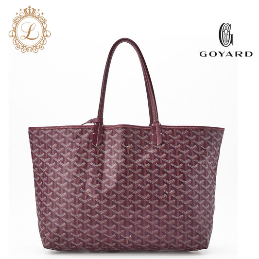 Goyard Saint Louis PM Tote Bag Coated Canvas Bordeaux Silver-Tone Hardware Pre-Owned - Vintage La Charme