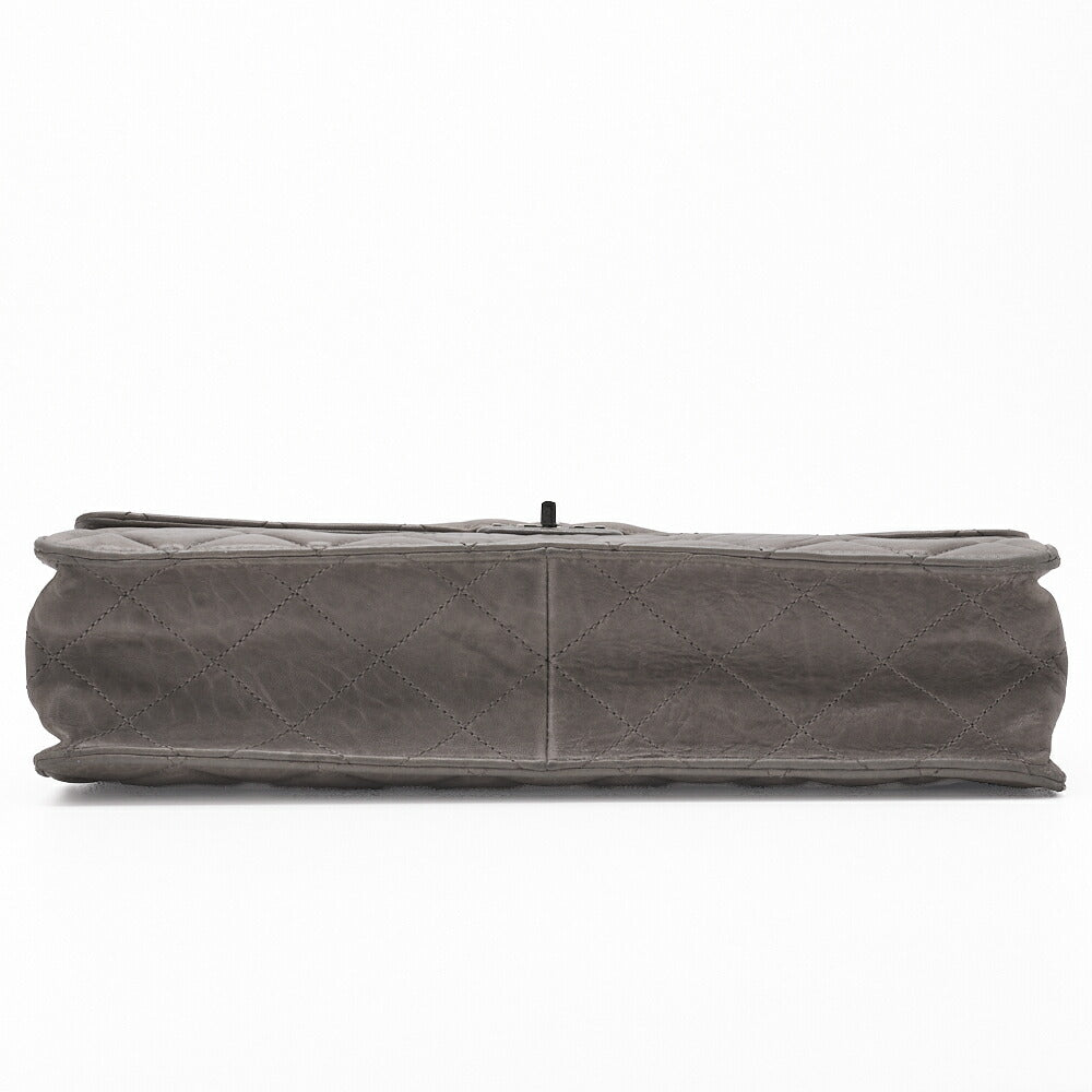 CHANEL Shoulder Bag Matelasse Turn Lock 2.55 Lambskin Gray Silver-Tone Hardware Pre-Owned - Vintage La Charme