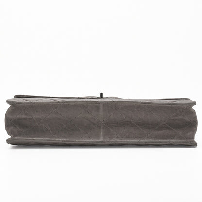 CHANEL Shoulder Bag Matelasse Turn Lock 2.55 Lambskin Gray Silver-Tone Hardware Pre-Owned - Vintage La Charme