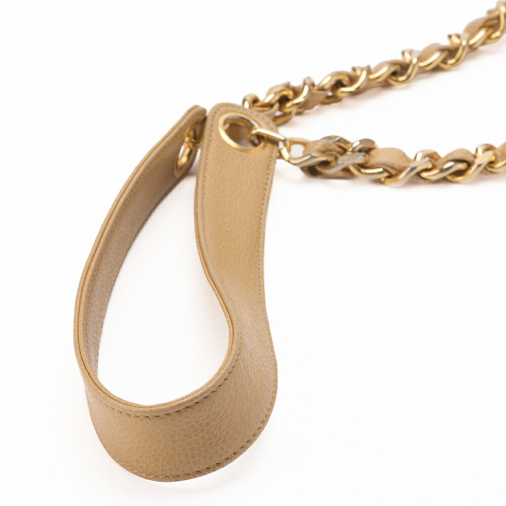 CHANEL Shoulder Bag Coco Mark Drawstring Ball Charm Caviar Leather Beige Gold-Tone Hardware Pre-Owned - Vintage La Charme