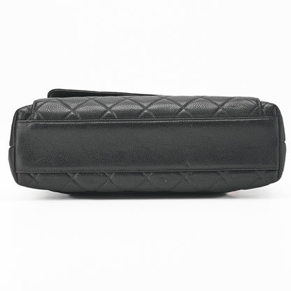 CHANEL Shoulder Bag Matelasse Caviar Skin Black Gold-Tone Hardware Pre-Owned - Vintage La Charme