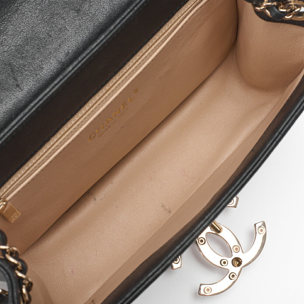 Chanel Shoulder Bag, V Stitch, Chain Shoulder, Lambskin, Black, Gold-Tone Hardware, Pre-Owned - Vintage La Charme