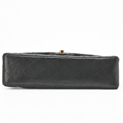 Chanel Shoulder Bag Matelasse Double Flap Lambskin Black Gold-Tone Hardware Pre-Owned - Vintage La Charme