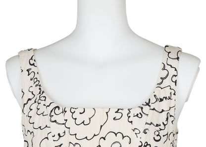 CHANEL Camisole T-Shirt Total Pattern Corset Ivory Fabric Gold-Tone Hardware Pre-Owned - Vintage La Charme