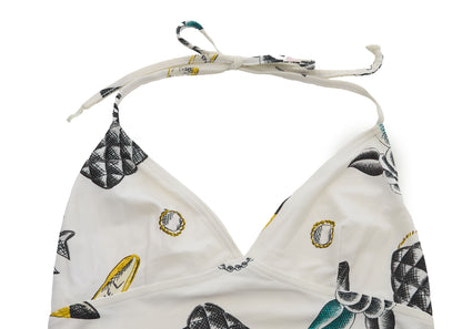 CHANEL Camisole Dress, Coco Mark, Nylon Spandex, White, Gold-Tone Hardware, Pre-Owned - Vintage La Charme