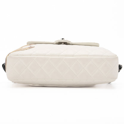CHANEL Shoulder Bag Matelasse Calfskin Python White Silver-Tone Hardware Pre-Owned - Vintage La Charme