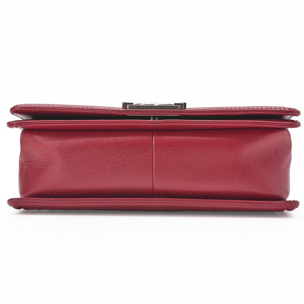 Chanel Shoulder Bag, Braided Design, Chain Shoulder, Lambskin, Red, Silver-Tone Hardware, Pre-Owned - Vintage La Charme