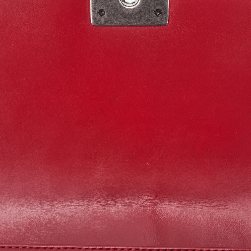 Chanel Shoulder Bag, Braided Design, Chain Shoulder, Lambskin, Red, Silver-Tone Hardware, Pre-Owned - Vintage La Charme