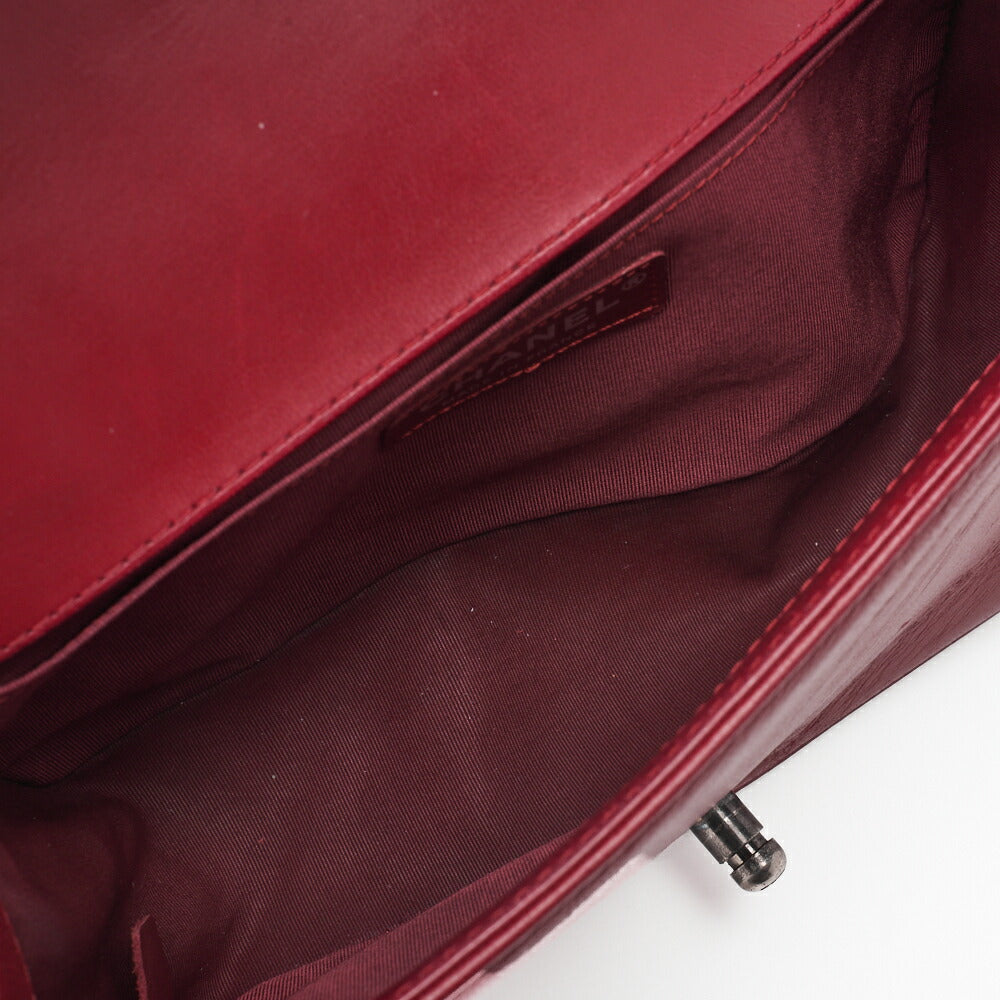 Chanel Shoulder Bag, Braided Design, Chain Shoulder, Lambskin, Red, Silver-Tone Hardware, Pre-Owned - Vintage La Charme