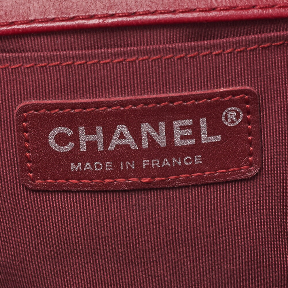 Chanel Shoulder Bag, Braided Design, Chain Shoulder, Lambskin, Red, Silver-Tone Hardware, Pre-Owned - Vintage La Charme