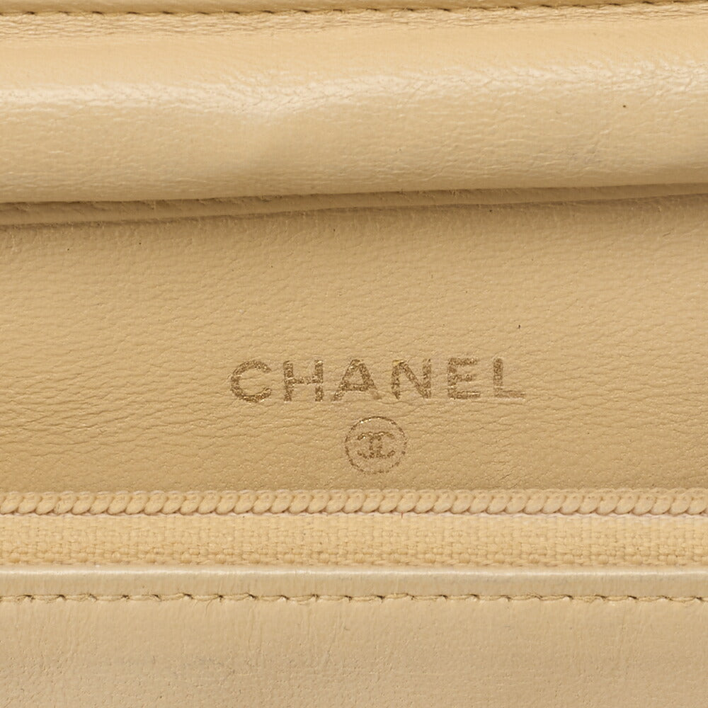 Chanel Shoulder Bag Chain Wallet Caviar Skin Beige Gold-Tone Hardware Pre-Owned - Vintage La Charme