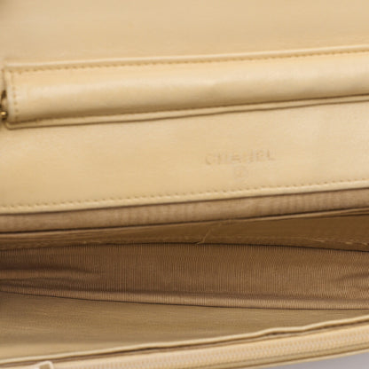 Chanel Shoulder Bag Chain Wallet Caviar Skin Beige Gold-Tone Hardware Pre-Owned - Vintage La Charme