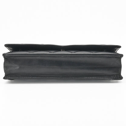 CHANEL Chain Wallet, Cambon Line, Folding, Calfskin, Black, Silver-Tone Hardware, Pre-Owned - Vintage La Charme