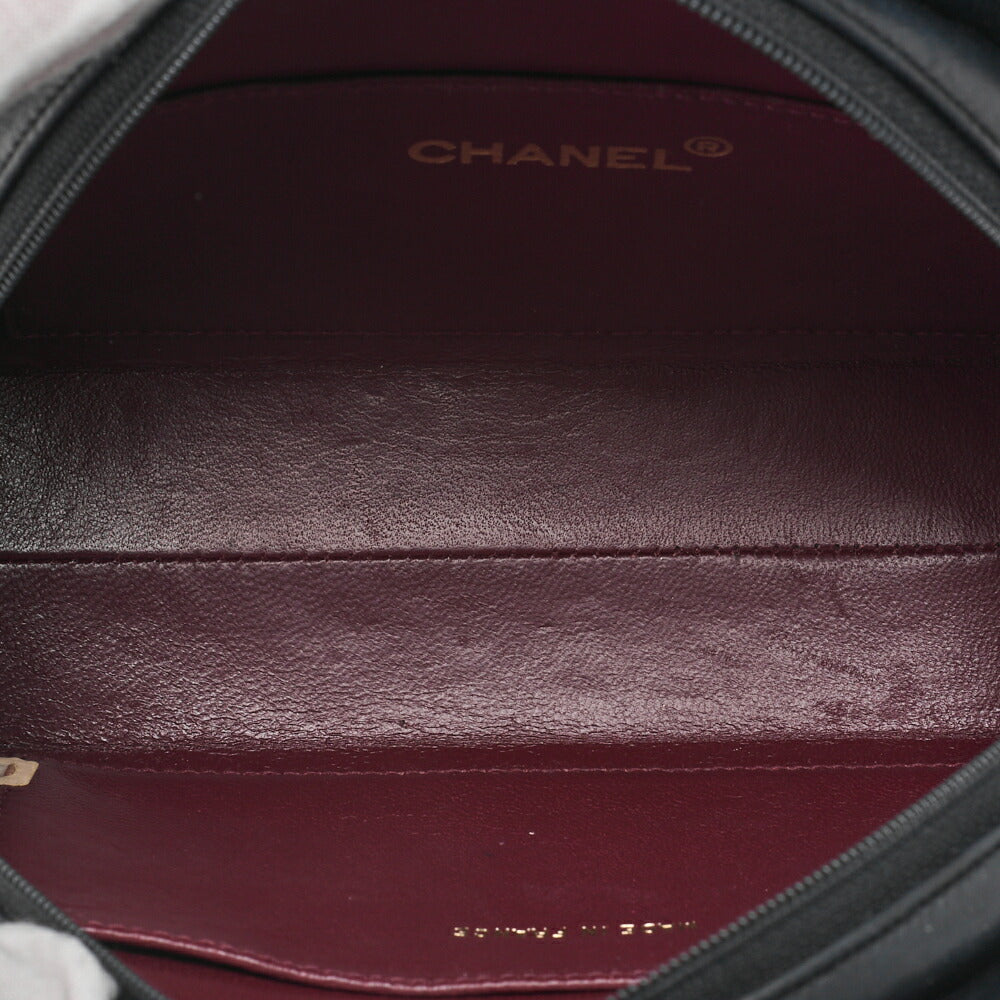 CHANEL Shoulder Bag Half Moon Matelasse Lambskin Black Gold-Tone Hardware Pre-Owned - Vintage La Charme