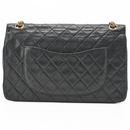 CHANEL Shoulder Bag Matelasse Double Flap Lambskin Black Gold-Tone Hardware Pre-Owned - Vintage La Charme