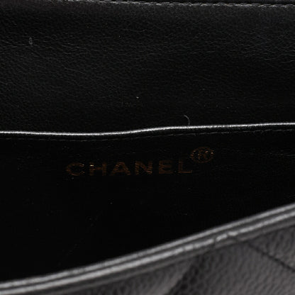 CHANEL Handbag, Matelasse, Turn Lock, Caviar Skin, Black, Gold-Tone Hardware, Pre-Owned - Vintage La Charme