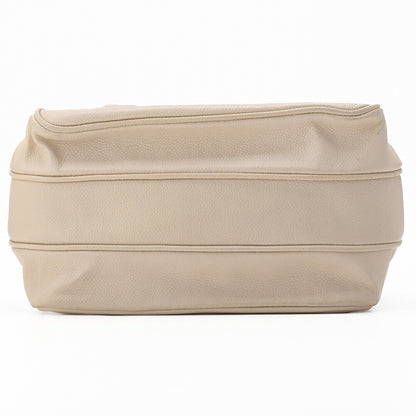 CHANEL Shoulder Bag, Matelasse, 2.55 Lock, Soft Caviar, Ivory, Silver-Tone Hardware, Pre-Owned - Vintage La Charme