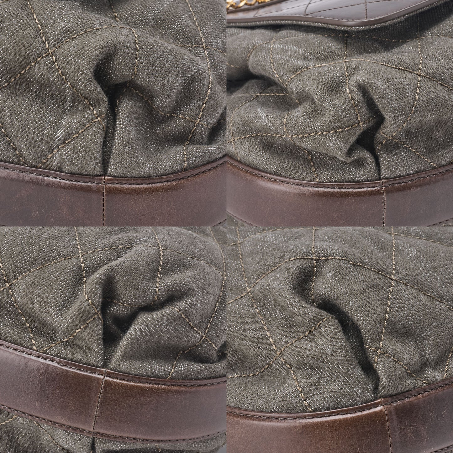 CHANEL Shoulder Bag Vintage Calf Denim Coco Charm Drawstring Brown Gold-Tone Hardware Pre-Owned - Vintage La Charme